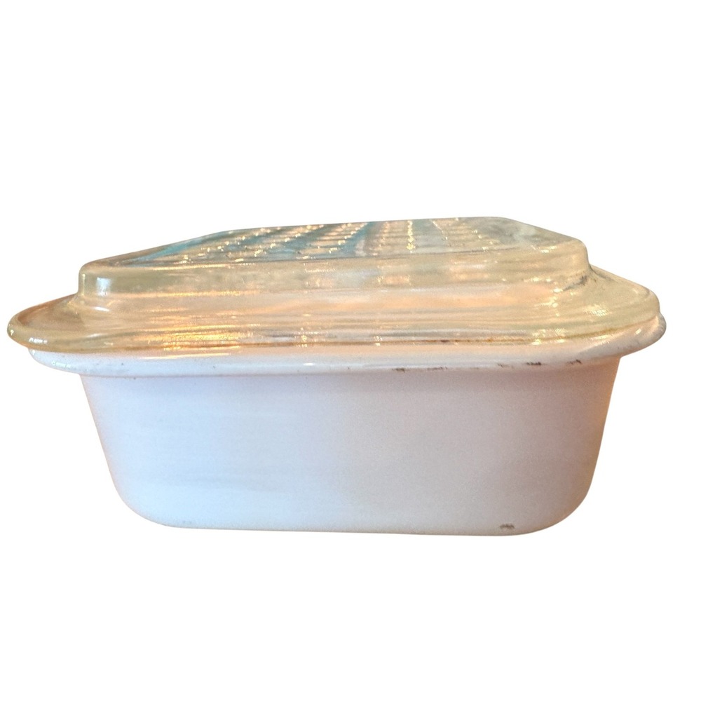 Vintage Corning Ware MC-1-B White 7x5.5 Inch Casserole Dish Pyrex Dimpled Lid